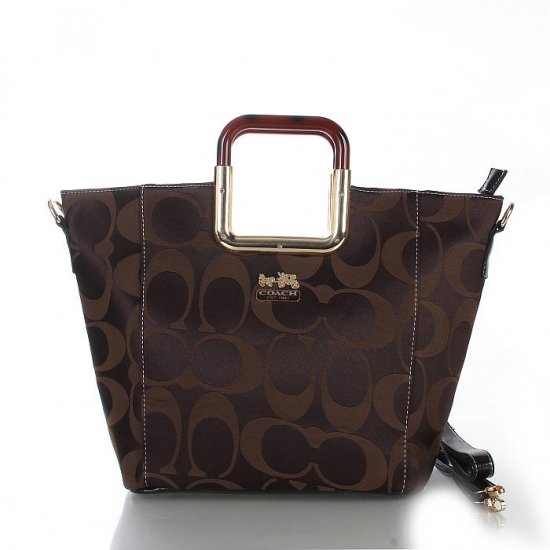 Coach Logo Medium Coffee Totes FCY - Click Image to Close